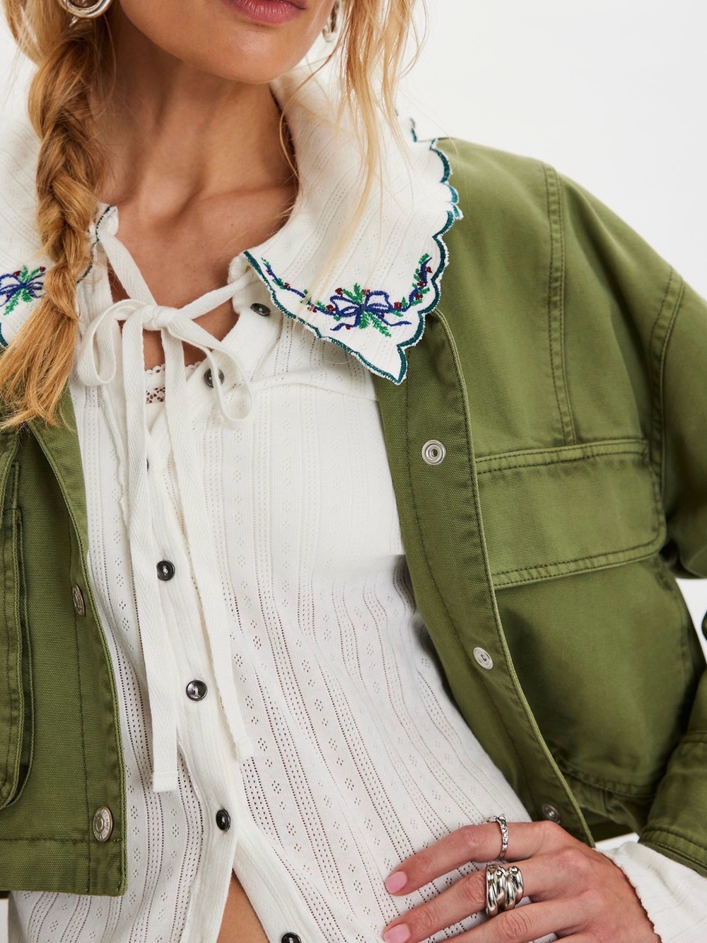NWOT Free People Juniper Long Sleeve Cardi in Ivory